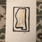 Wood Block Print with Gold Leaf